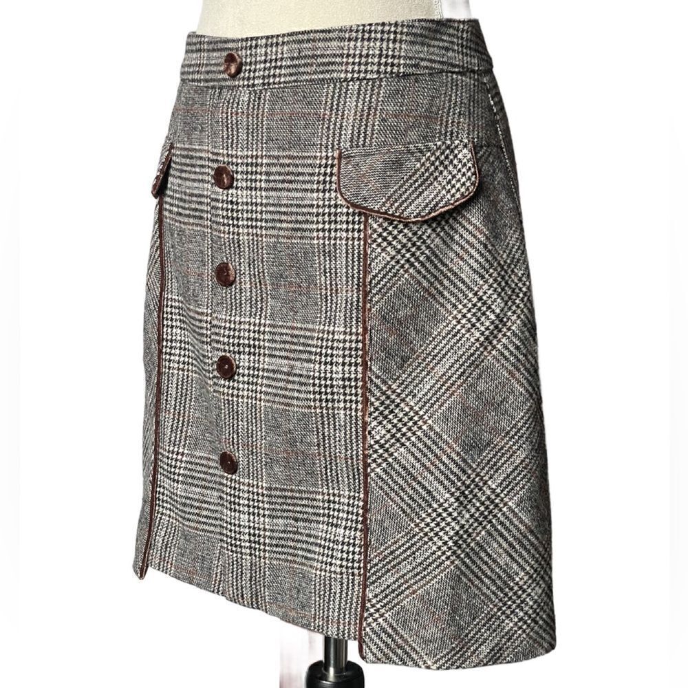 Bagatelle Collection Multicolored Plaid Tweed Lined Skirt (Size: Medium) - Picture 3 of 15